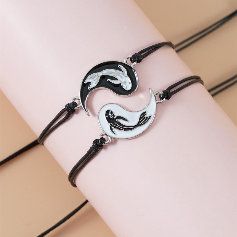 Buddha Stones 2pcs Yin Yang Hematite Couple Bracelet - image 15