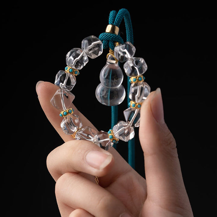 Buddha Stones White Crystal Deer Gourd Protection Car Hanging Decoration - image 11