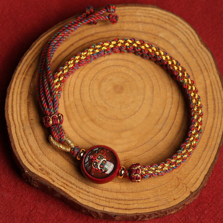 Buddha Stones Colorful Rope Cinnabar Thangka Blessing Braided Bracelet - image 2