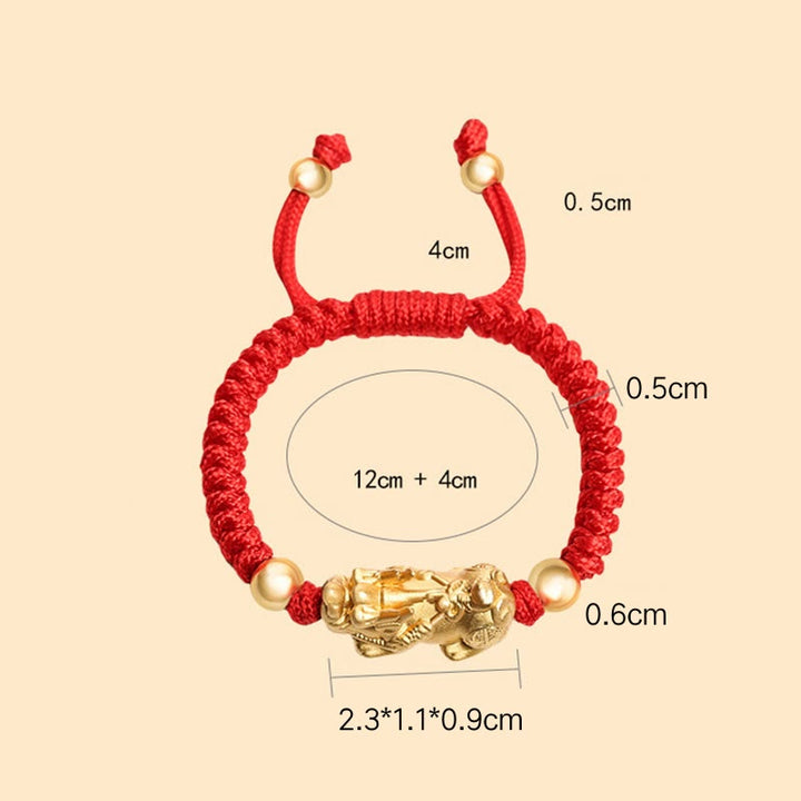 Buddha Stones 999 Sterling Silver PiXiu Wealth King Kong Knot String Braided Kids Child Bracelet - image 8