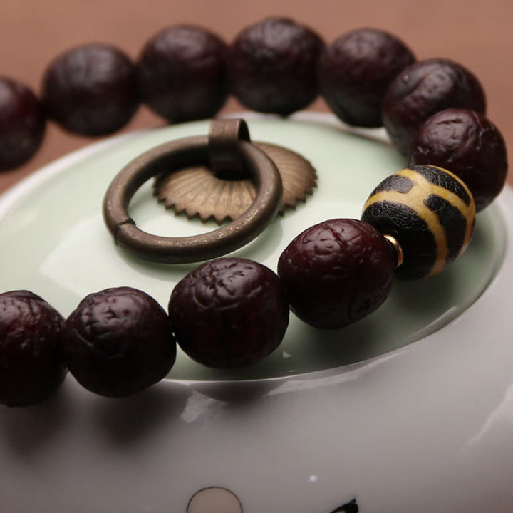 Buddha Stones Tibetan Bodhi Seed Agate Bead Luck Wealth Tassel Charm Wrist Mala - image 11