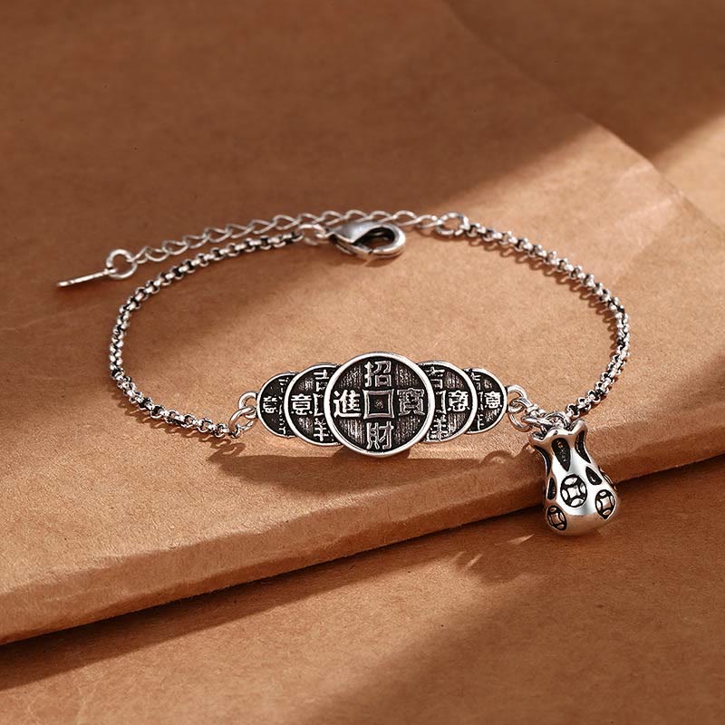 Buddha Stones Copper Coin Money Bag Wealth Bracelet - Copper Coin Money Bag - image 0
