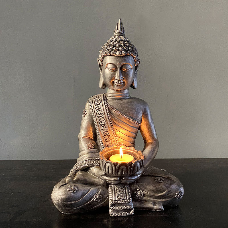 Buddha Stones Tibetan Buddha Blessing Decoration Candlestick - 2 - image 3
