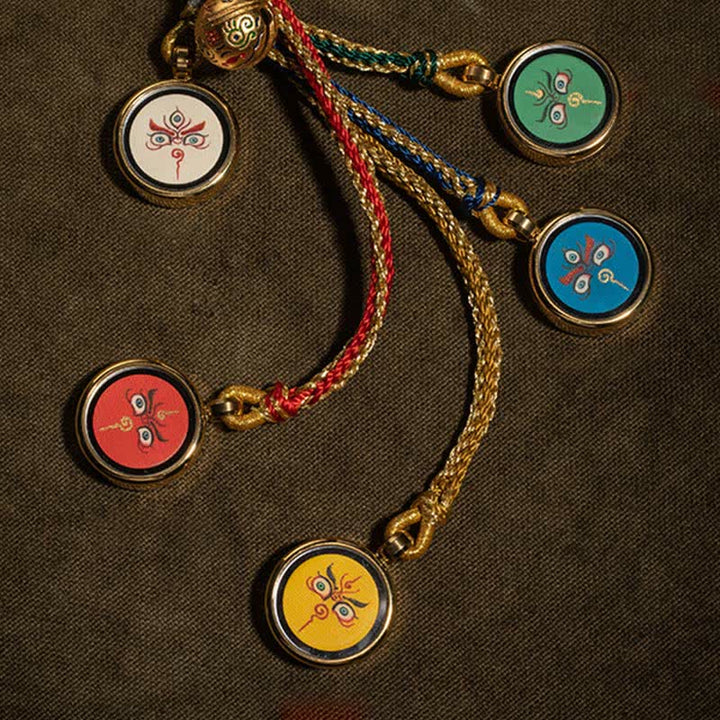 Tibet Handmade Five God Of Wealth Thangka Protection Wall Car Hanging Decoration - image 10