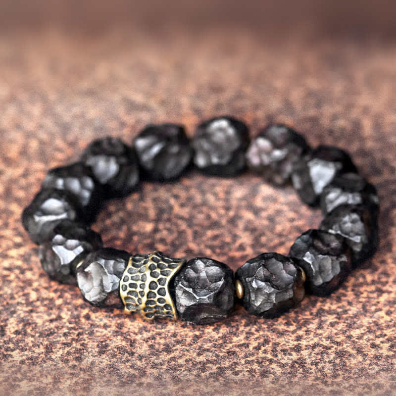 Buddha Stones Ebony Wood Copper Peace Balance Couple Bracelet - 18cm - image 0
