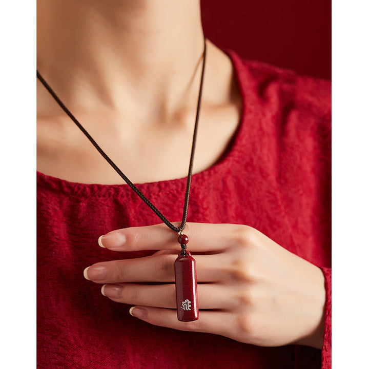 Buddha Stones Chinese Zodiac Cinnabar Amulet Protection String Necklace Pendant - image 8