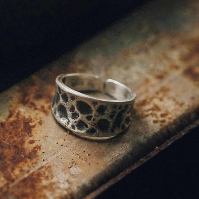 Buddha Stones 925 Sterling Silver Bump Texture Design Protection Ring - image 4