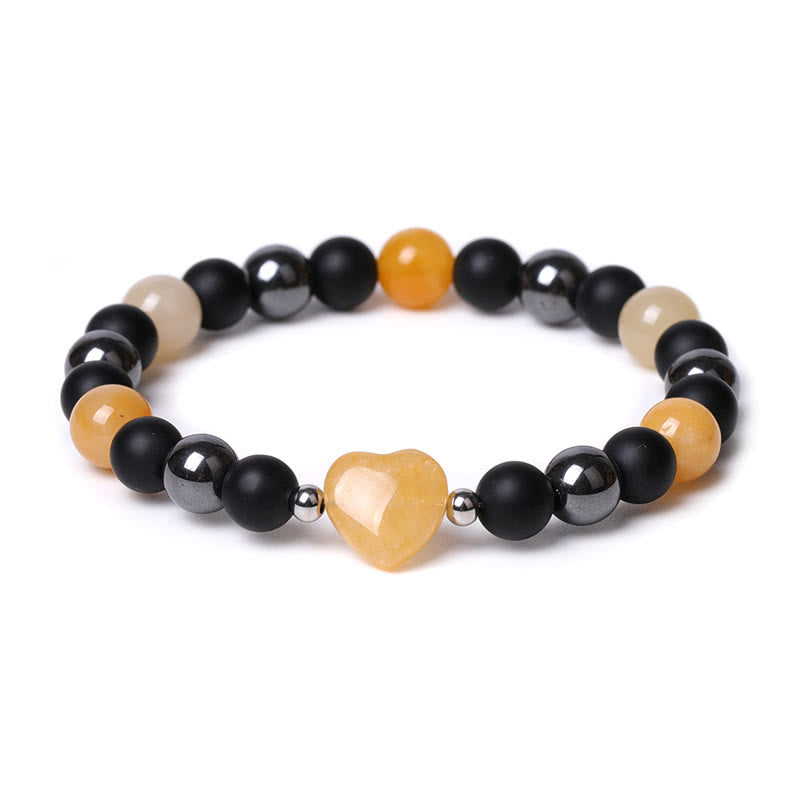 Buddha Stones Black Onyx Tiger Eye Stone Crystal Love Heart Protection Bracelet - image 17