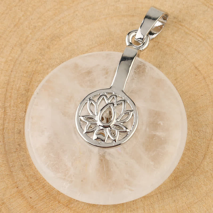 Buddha Stones Various Crystal Amethyst Pink Crystal Lotus Healing Necklace Pendant - image 21