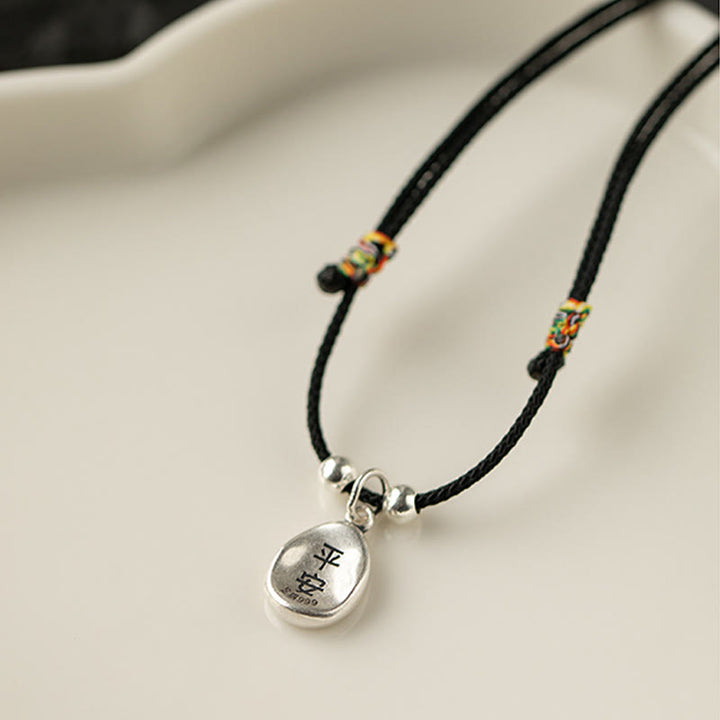 Buddha Stones 999 Sterling Silver Peace And Joy Fu Character Luck Fortune 925 Sterling Silver Chain Necklace Pendant - image 14