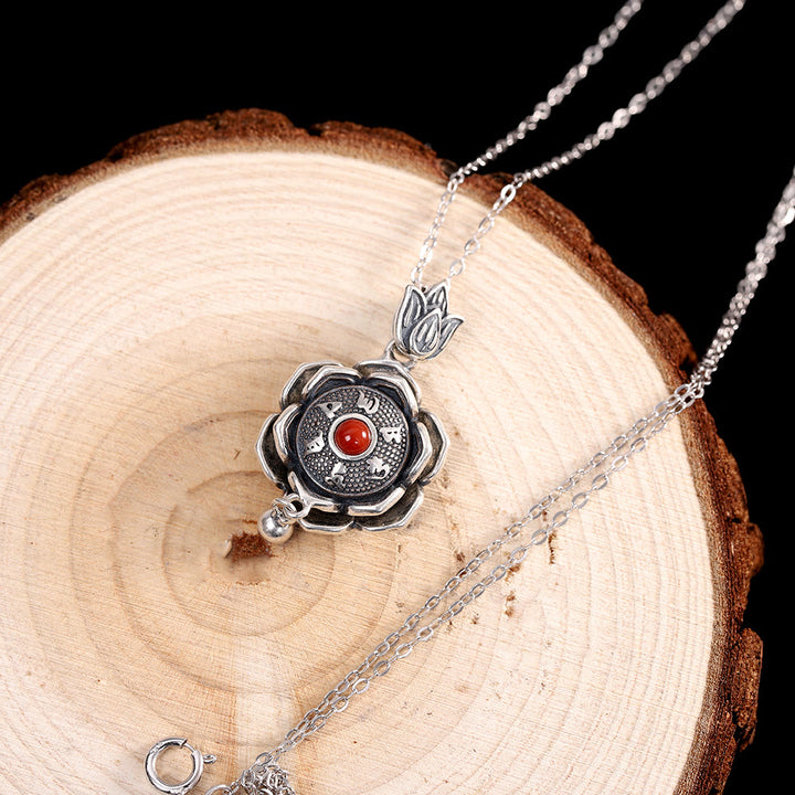 Buddha Stones 925 Sterling Silver Om Mani Padme Hum Lotus Peace Necklace Pendant Earrings - image 2