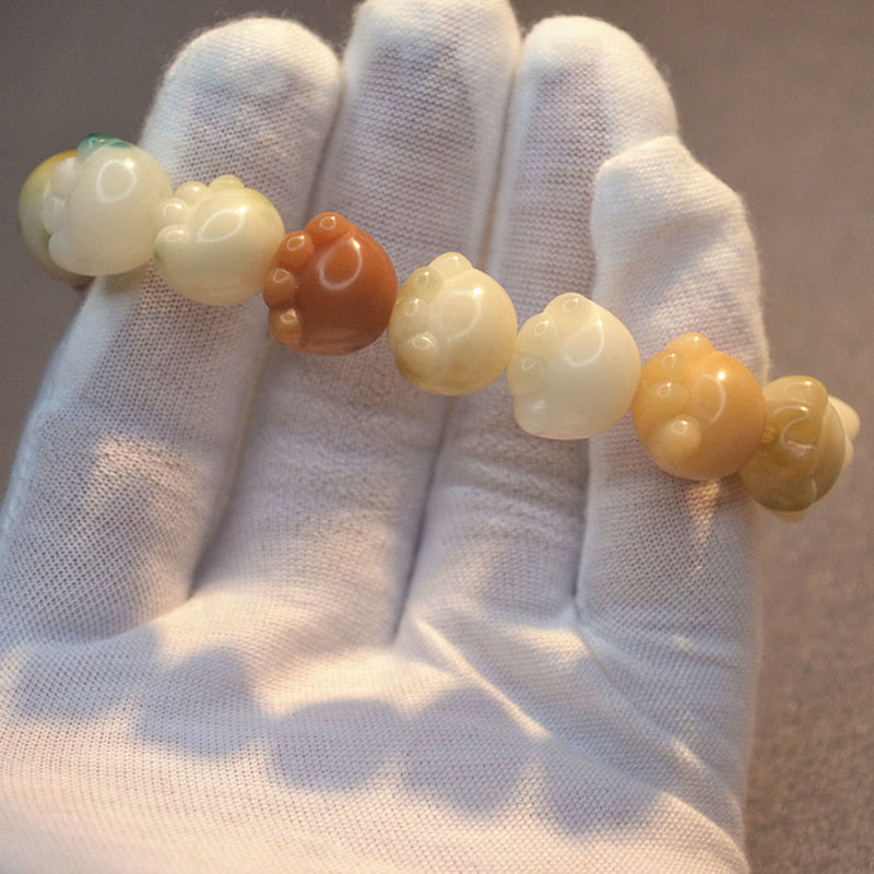 Buddha Stones Multilayered Bodhi Seed Cute Cat Paw Calm Harmony Bracelet - image 9