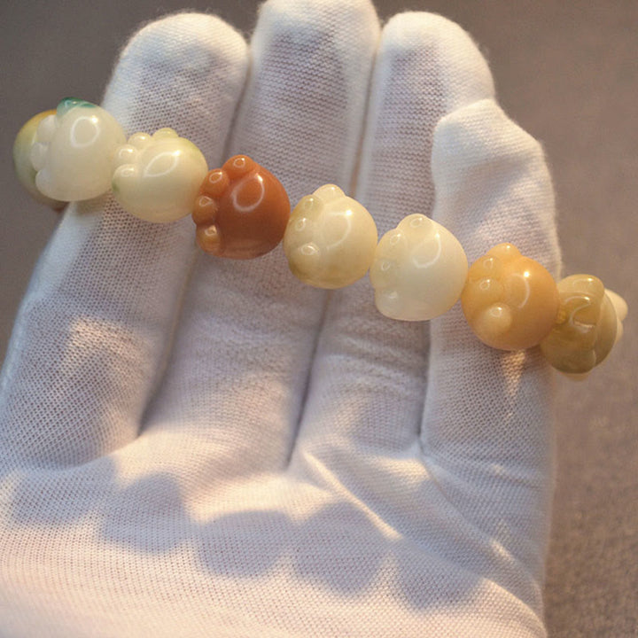 Buddha Stones Multilayered Bodhi Seed Cute Cat Paw Calm Harmony Bracelet - image 9