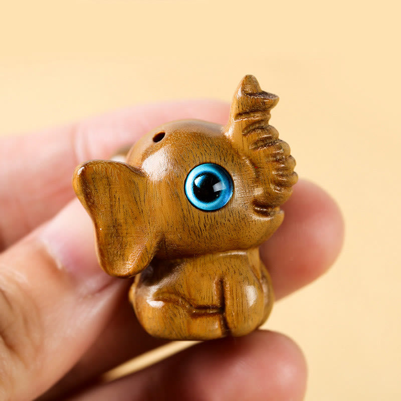 Buddha Stones Sandalwood Small Leaf Red Sandalwood Green Sandalwood Lucky Mini Elephant Carved Protection Decoration - image 13