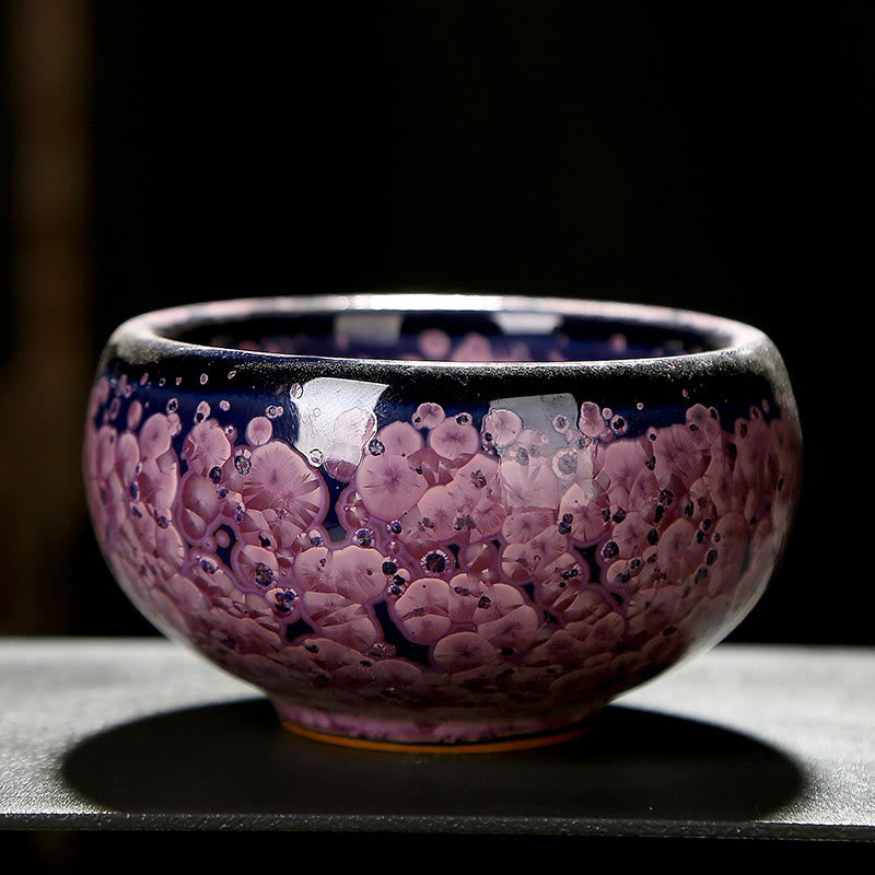Buddha Stones Colorful Iris Flowers Chinese Jianzhan Kiln Change Porcelain Teacup Tenmoku Kung Fu Tea Cup - image 9