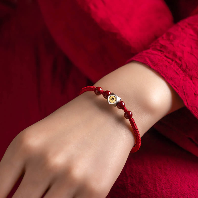 Buddha Stones 925 Sterling Silver Chinese Zodiac Cinnabar Calm Bracelet - image 11