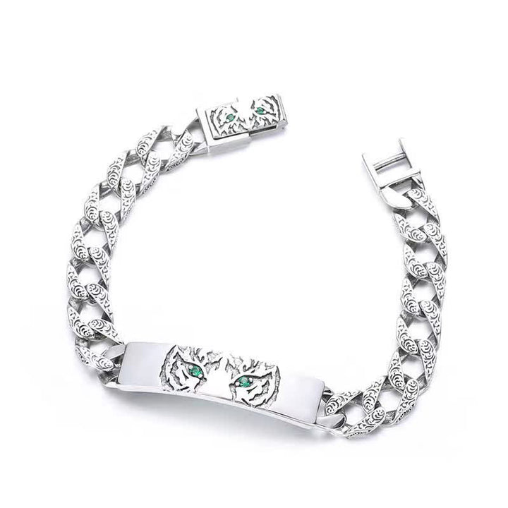Buddha Stones Tiger Copper Luck Cuff Chain Bracelet - image 8
