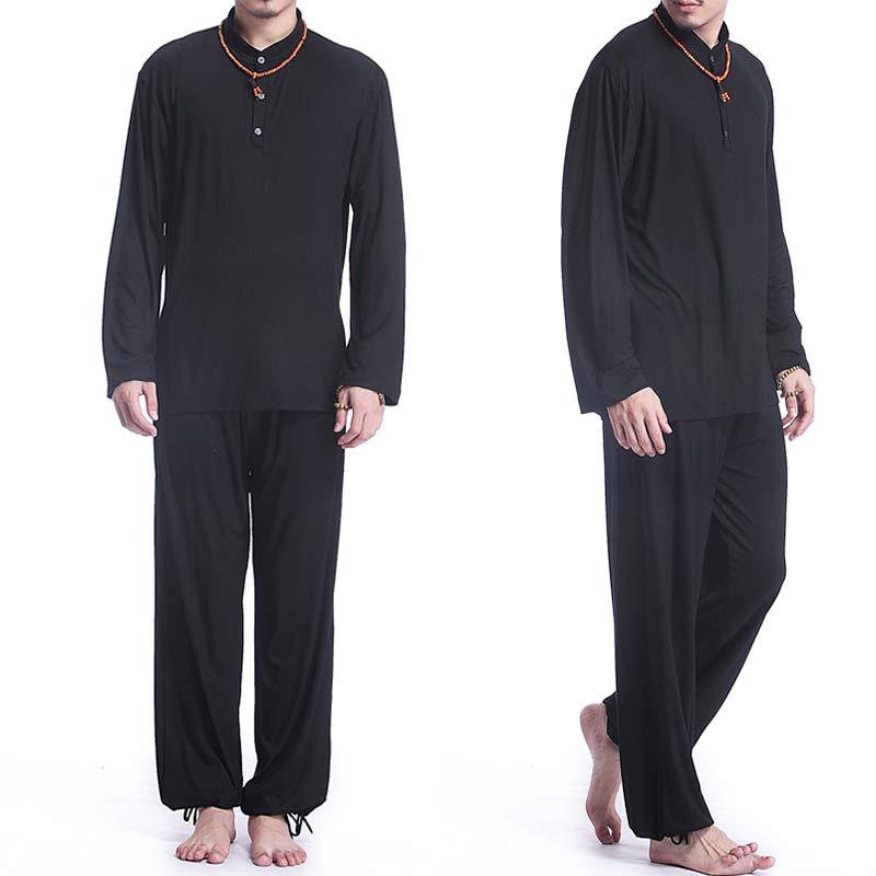 Buddha Stones Meditation Prayer Spiritual Zen Tai Chi Practice Yoga Clothing Men's Set - image 20