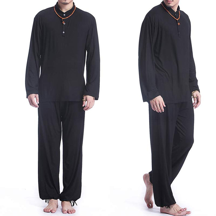Buddha Stones Meditation Prayer Spiritual Zen Tai Chi Practice Yoga Clothing Men's Set - image 20