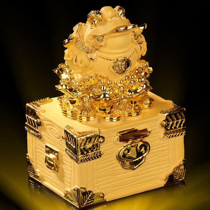 Buddha Stones Feng Shui Money Frog Statue Luck Wealth Decoration - image 2