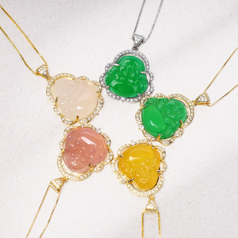 Buddha Stones Good Luck Laughing Buddha Necklace - image 10