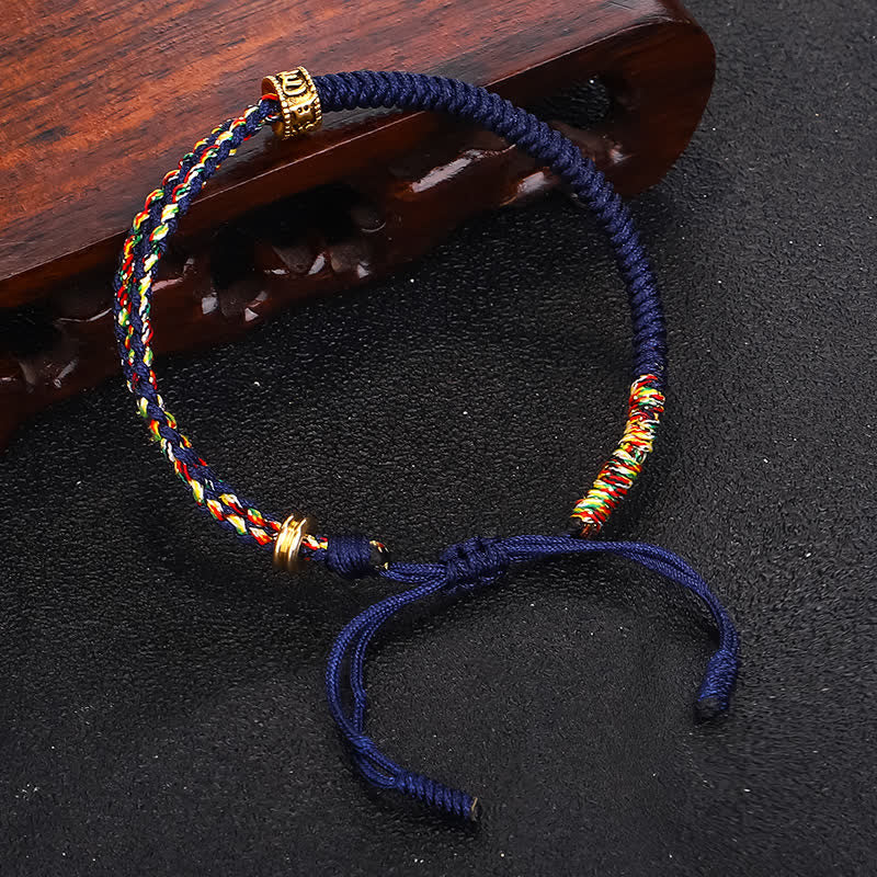 Buddha Stones Om Mani Padme Hum Protection Luck String Bracelet - image 10