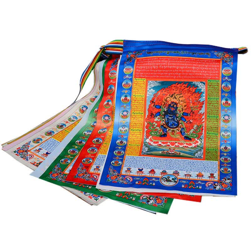 Buddha Stones Tibetan 10 Colors Windhorse Buddha Healing Auspicious Outdoor Prayer Flag - image 22