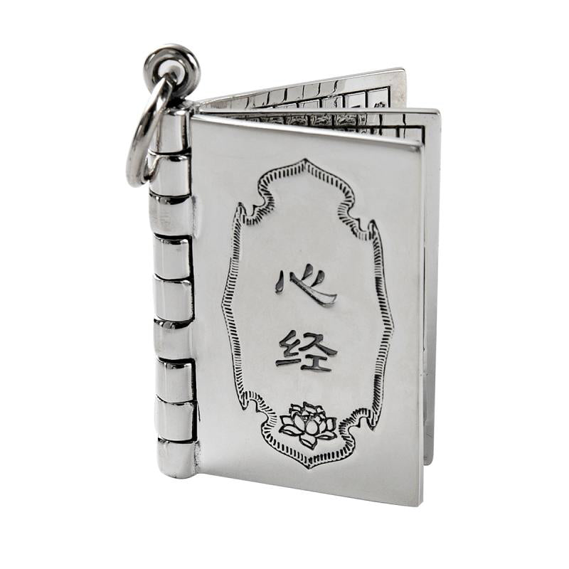 Buddha Stones 990 Sterling Silver Heart Sutra Great Compassion Shurangama Mantra Lotus Vajra Peace Necklace Pendant - image 7