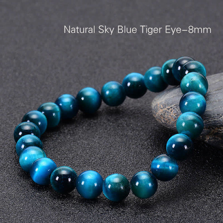 Buddha Stones Blue Tiger Eye Protection Bracelet - 0.31 in (8 mm) - image 7