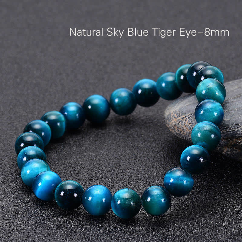 Buddha Stones Blue Tiger Eye Protection Bracelet - 0.31 in (8 mm) - image 10