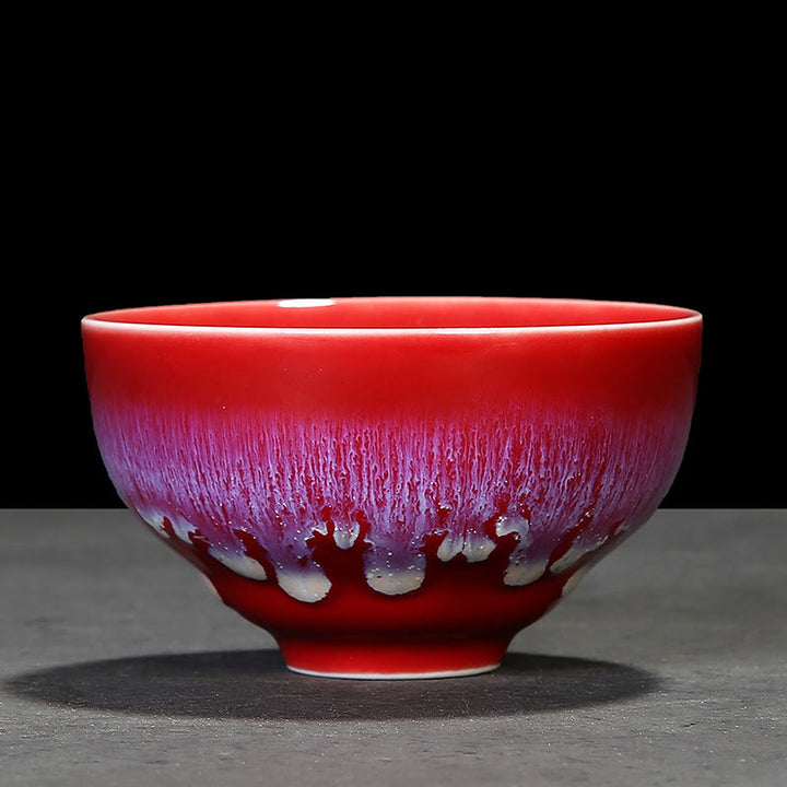 Buddha Stones Chinese Jianzhan Glaze Kiln Change Ceramic Teacup Tenmoku Kung Fu Tea Cup - Red - 8.4cm*4.8cm*110ml - image 22