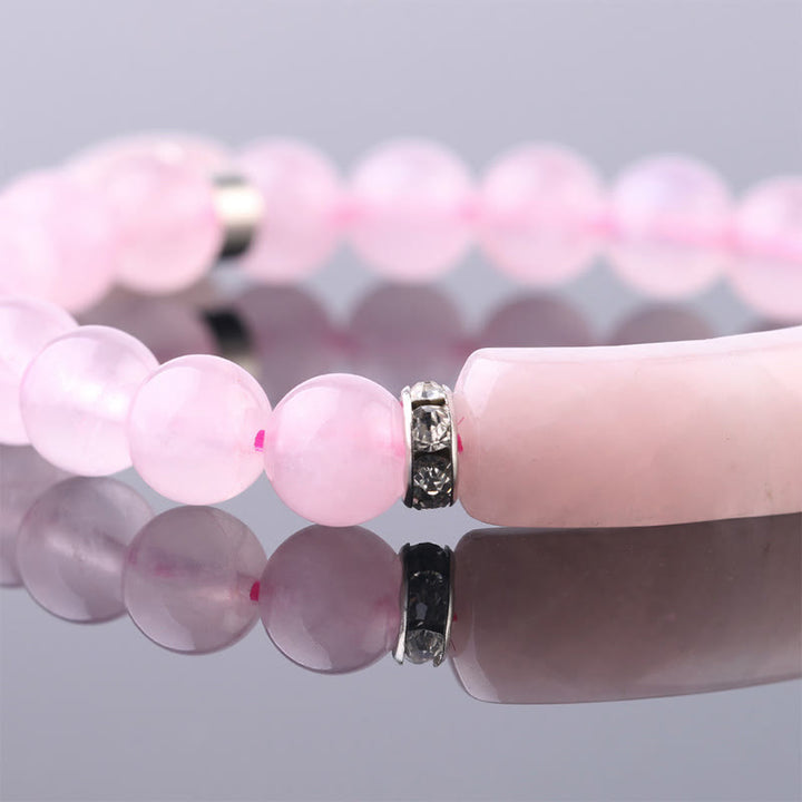 Buddha Stones Natural Quartz Love Heart Healing Beads Bracelet - image 24