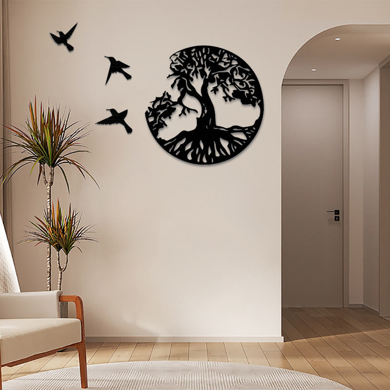 Buddha Stones Tree of Life Birds Creation Wall Art - image 1