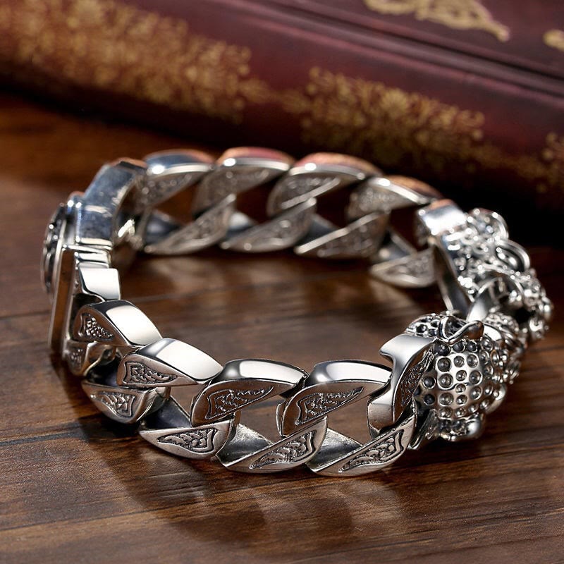 Buddha Stones Leopard Pattern Healing Balance Chain Bracelet - image 1