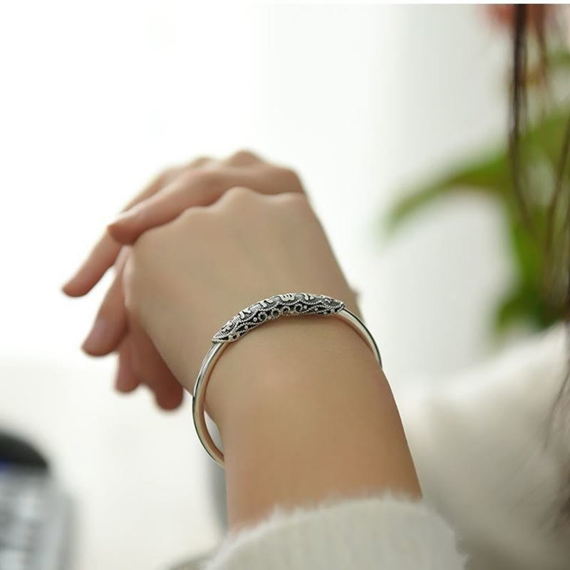 Buddha Stones Om Mani Padme Hum Engraved Peace Cuff Bracelet Bangle - image 4