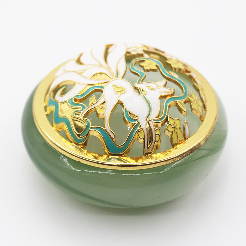 Buddha Stones Nine Tailed Fox Liuli Crystal Healing Meditation Incense Burner - image 14