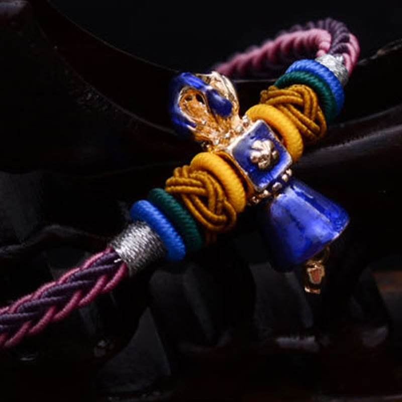 Buddha Stones Tibetan Handmade Dorje Vajra Strength Eight Threads String Bracelet - image 8