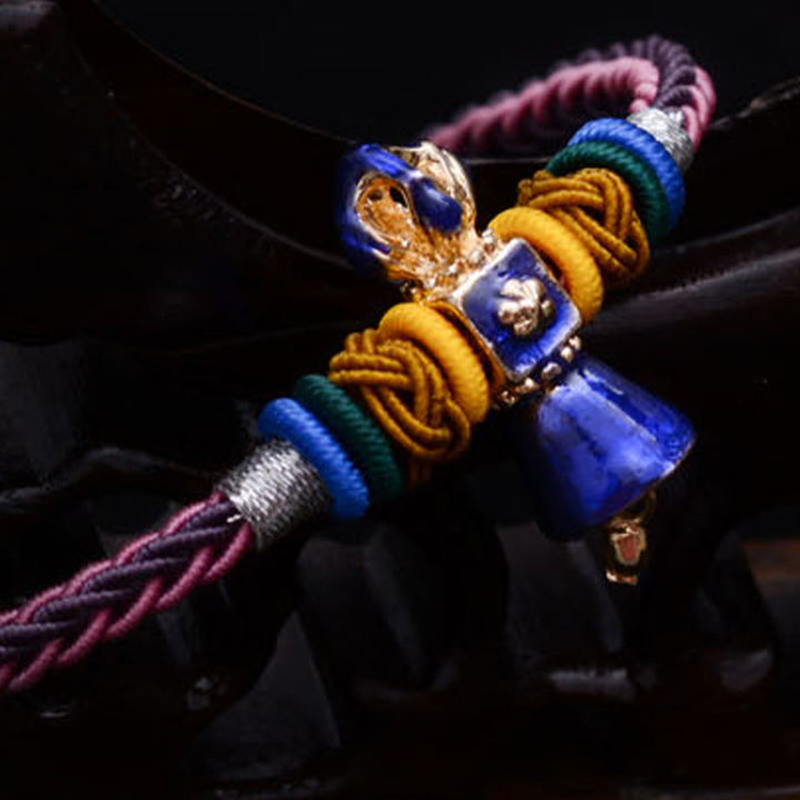 Buddha Stones Tibetan Handmade Dorje Vajra Strength Eight Threads String Bracelet - image 8
