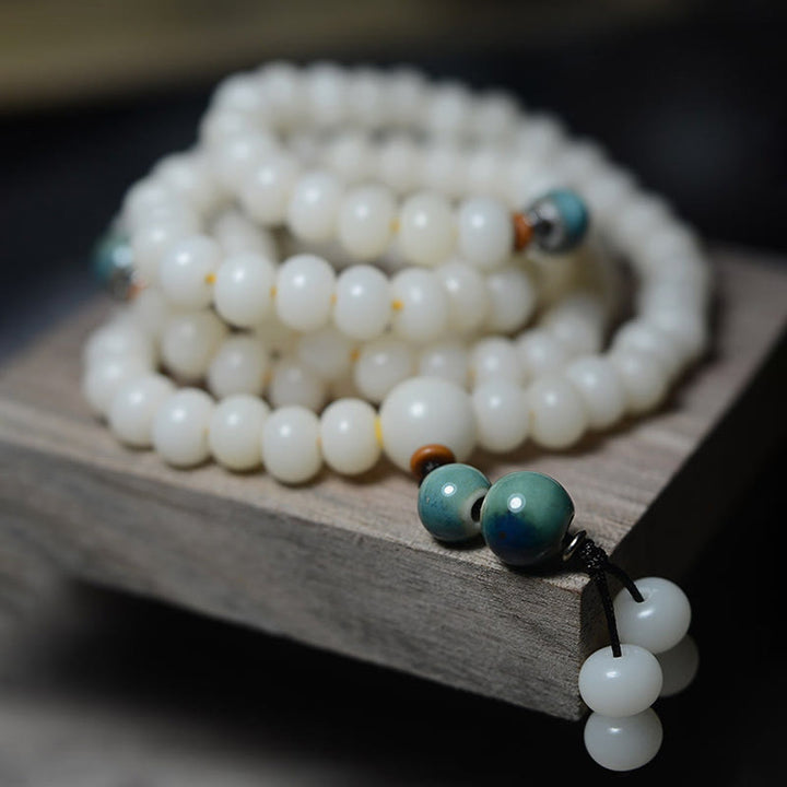 Buddha Stones 108 Mala Beads Bodhi Seed Keep Away Evil Spirits Calm Bracelet - image 6