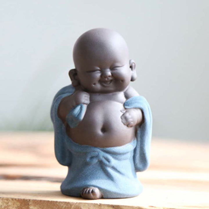 Buddha Stones Always Smiling Laughing Buddha Wealth Luck Purple Clay Maitreya Statue Decoration - Budai Laughing Buddha - image 13