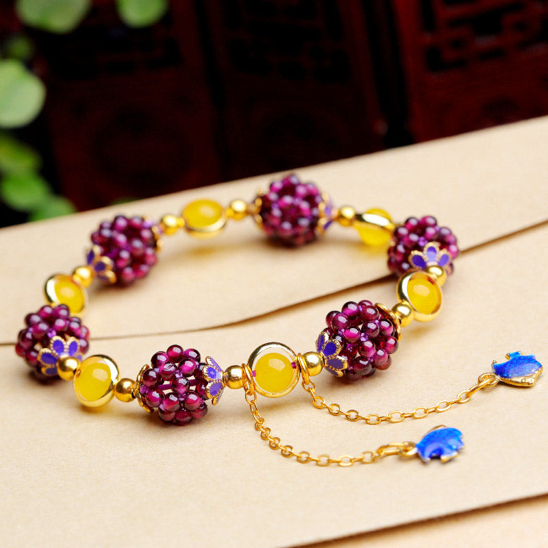 Buddha Stones Tibetan Garnet Calm Bracelet - image 0