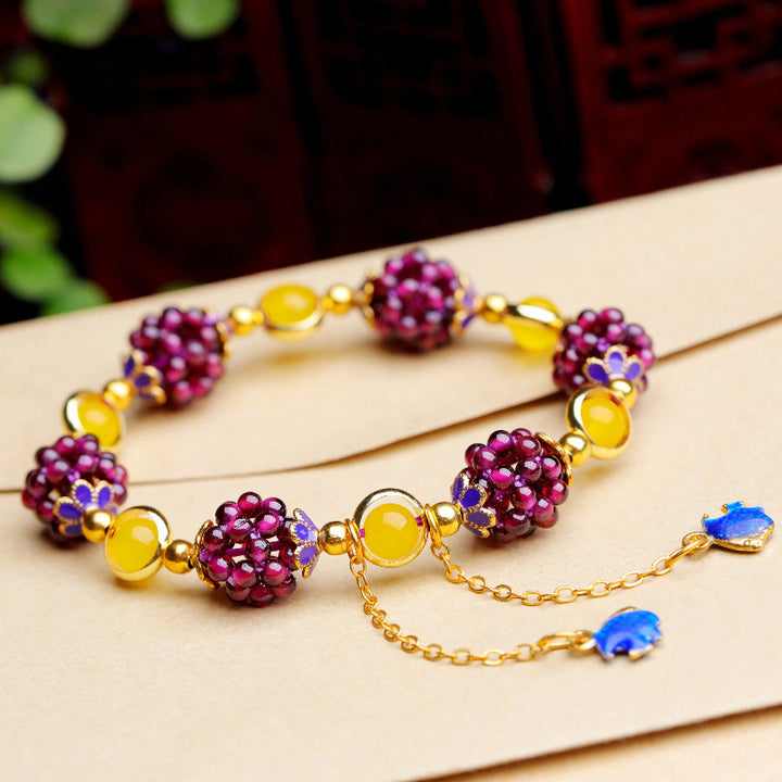 Buddha Stones Tibetan Garnet Calm Bracelet - image 0