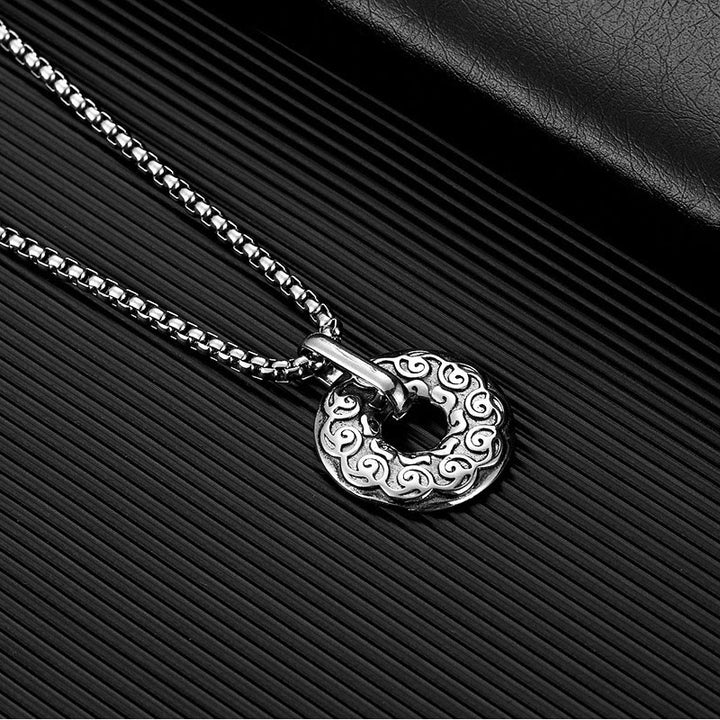 Buddha Stones Tibetan Om Mani Padme Hum Peace Buckle Creativity Necklace Pendant - image 4