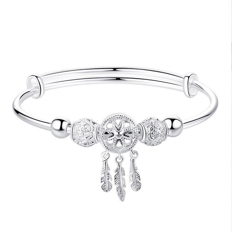 Buddha Stones Tibetan White Copper Blessing Dream Catcher Charm Bracelet - image 11