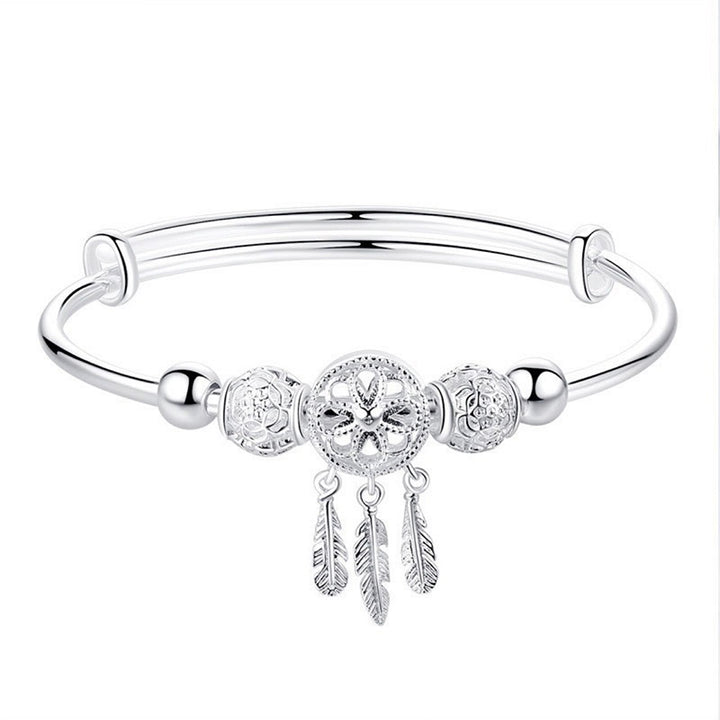 Buddha Stones Tibetan White Copper Blessing Dream Catcher Charm Bracelet - image 11