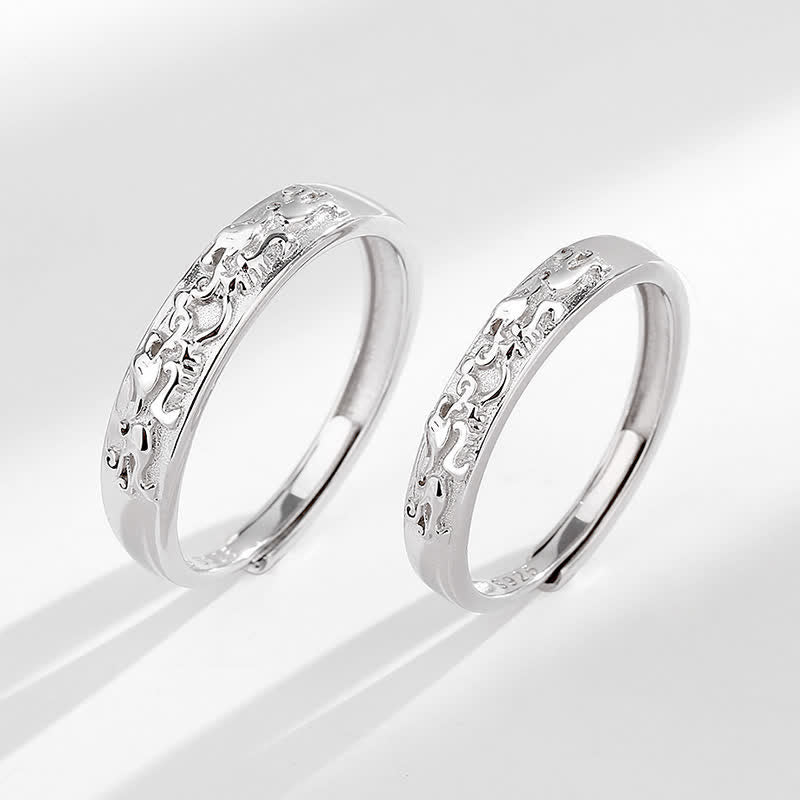 Buddha Stones 925 Sterling Silver PiXiu Balance Adjustable Couple Ring - image 0