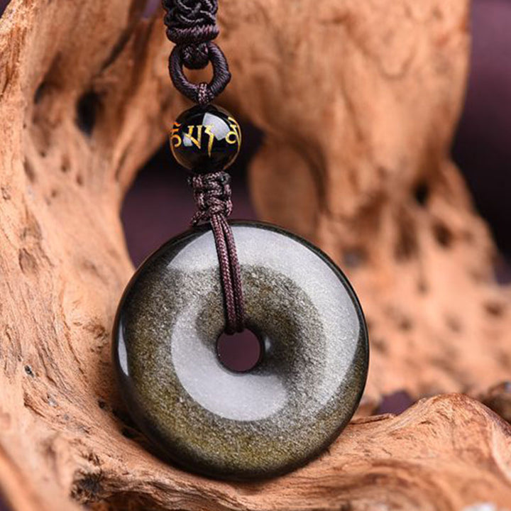 Buddha Stones Tibetan Obsidian Protection Necklace - image 8