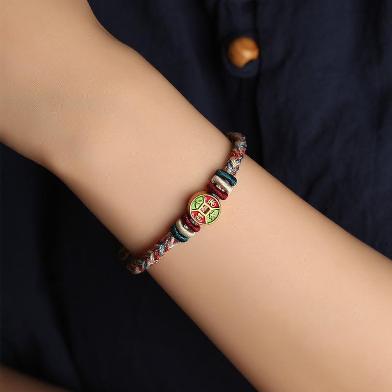❗❗❗A Flash Sale- Buddha Stones Colorful Rope Wealth Comes From All Directions Handmade Eight Thread Peace Knot Luck Bracelet - image 4