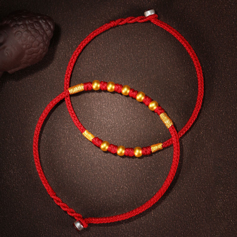 Buddha Stones 999 Gold Beads Luck King Kong Knot Handmade Braided Protection Bracelet - image 18