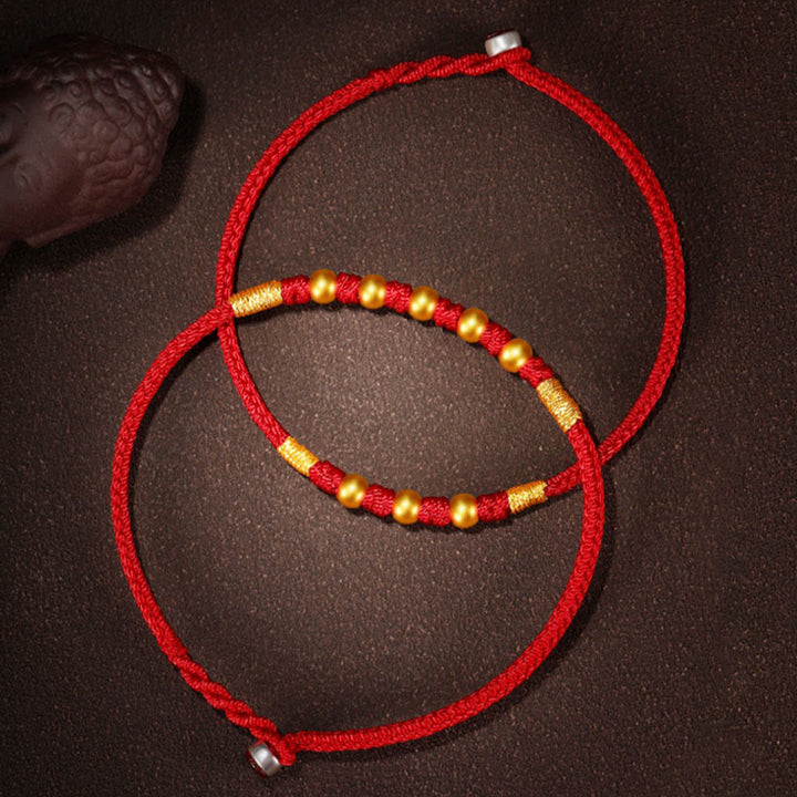 Buddha Stones 999 Gold Beads Luck King Kong Knot Handmade Braided Protection Bracelet - image 18